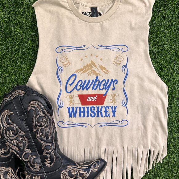 🔴CLOSE OUT | Cowboys & Whiskey Fringe Tank - Picture 2 of 3